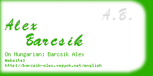 alex barcsik business card